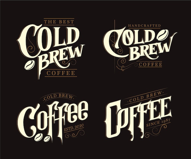 Free vector cold brew coffee logos