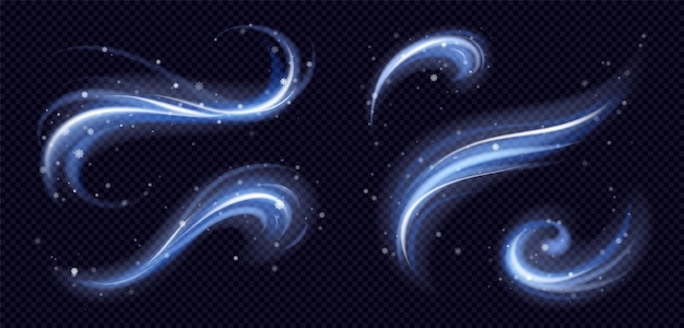 Бесплатное векторное изображение Холодный зимний световой эффект вихревой яркой мерцающей линии