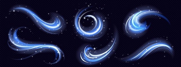 Free vector cold winter light effect swirl bright twinkle line