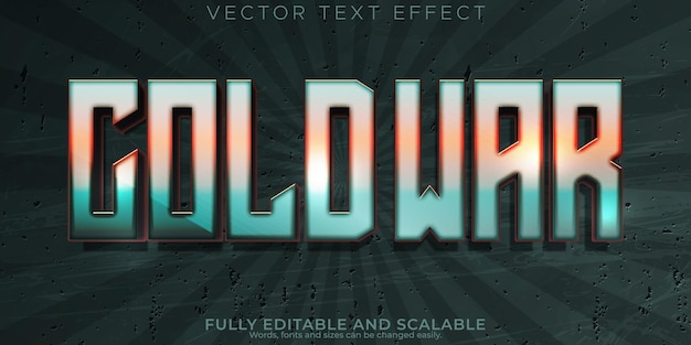 Free vector coldwar text effect editable game and movie text style