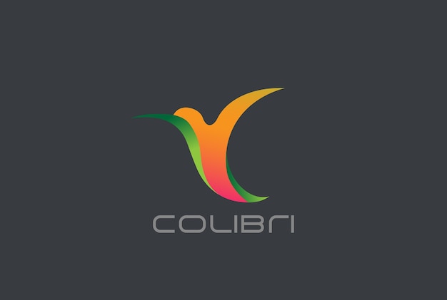 Colibri Hummingbird 추상 로고 디자인