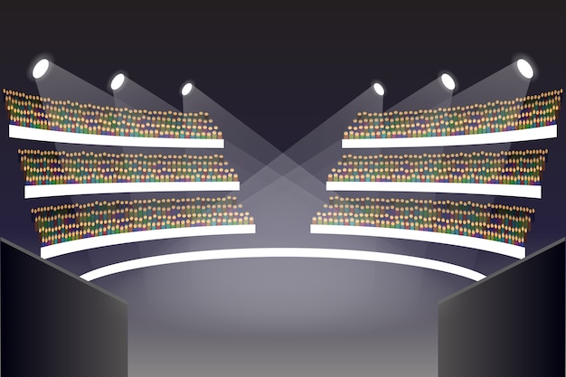 Free vector coliseum arena stage. auditorium and amphitheatre, balcony, tribune, ceremony and building theater illustration