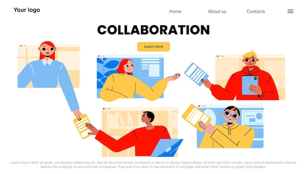 Free vector collaboration business partnership teamwork