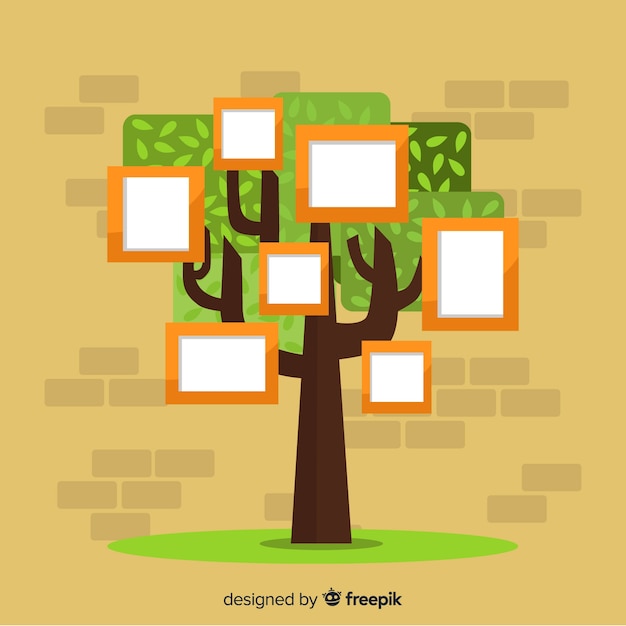 Free vector collage concept with tree