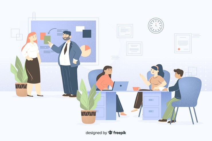 無料Vector 一緒に働く同僚のイラスト