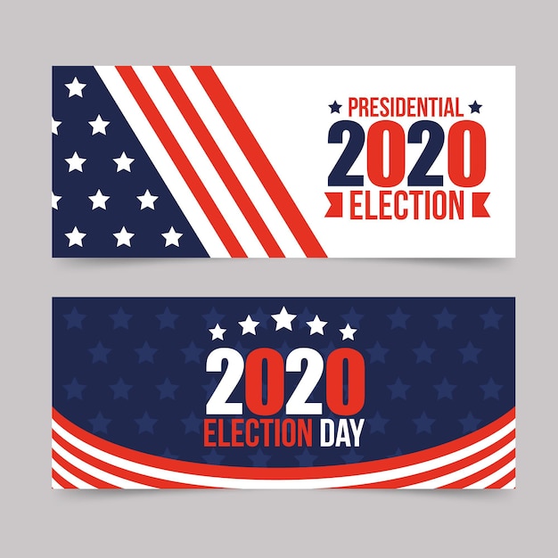 Free vector collection of 2020 us presidential election banners