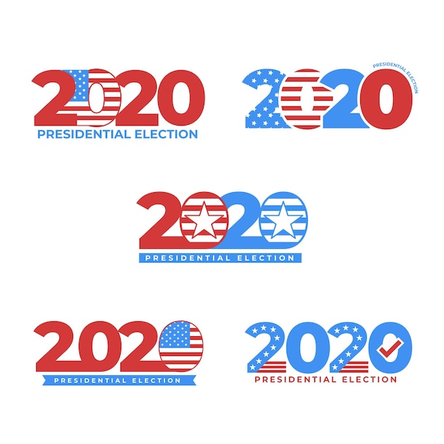 Collezione di loghi delle elezioni presidenziali americane del 2020