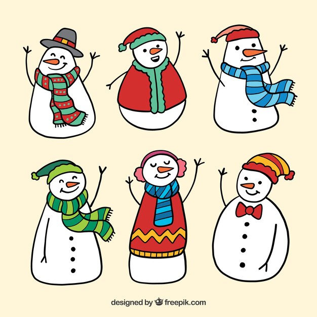 Collection of 6 snowmen