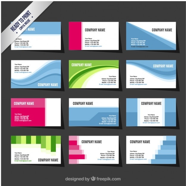 Free vector collection of abstract business cards