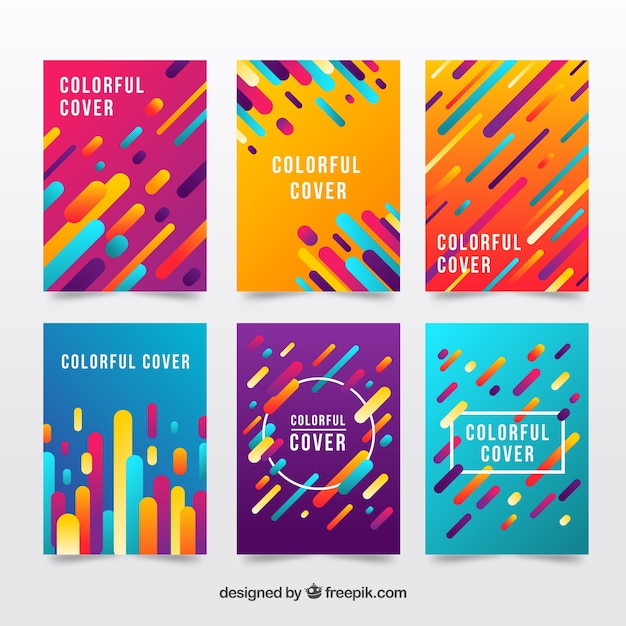 Free vector collection of abstract covers with rounded shapes