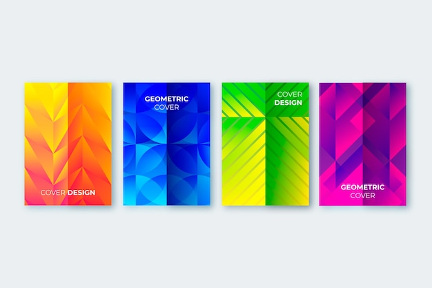 Vettore gratuito collezione di copertine geometriche astratte