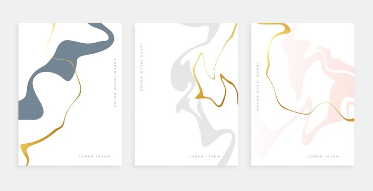 Free Vector collection of abstract golden line pattern banner for premium presentation