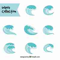 Free vector collection of abstract hand drawn waves