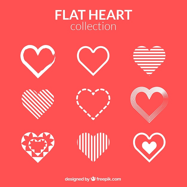 Free Vector collection of abstract hearts