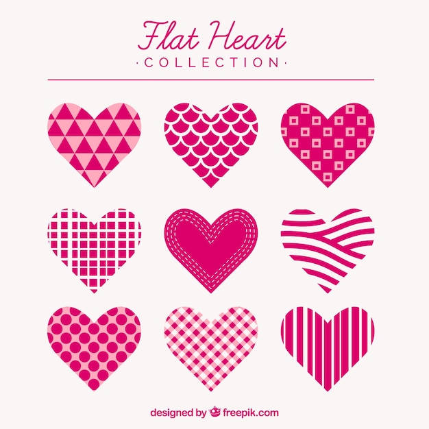 Collection of abstract hearts