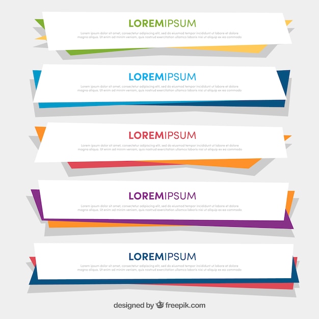 Free vector collection of abstract infographic banners