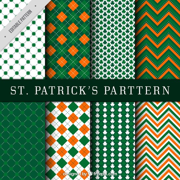 Collection of abstract saint patrick's day patterns