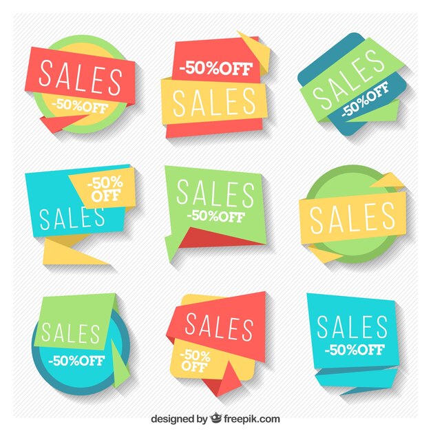 Collection of abstract sale stickers