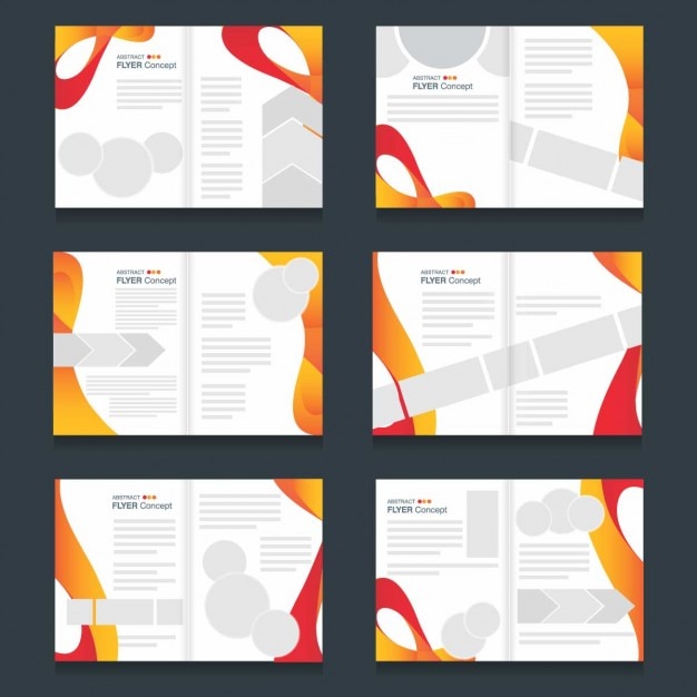 Collection of abstract shapes brochures