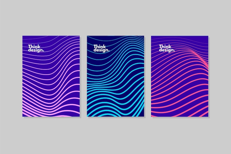 Free Vector collection of abstract wavy covers