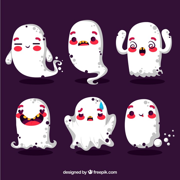 무료 Vector 사랑스러운 할로윈 유령의 컬렉션