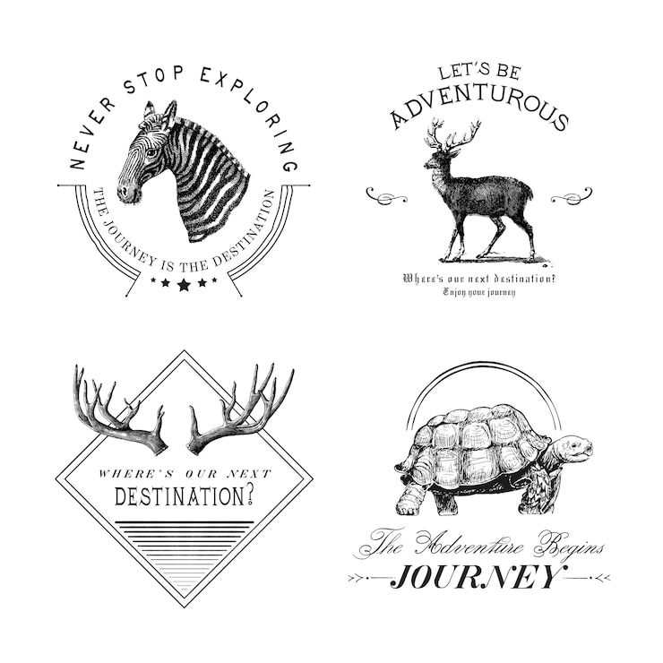 Free Vector collection of adventure logo design vectors