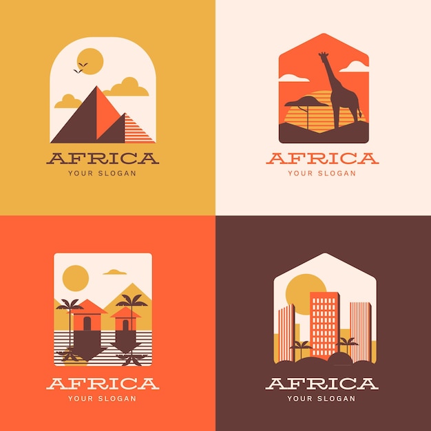 Vettore gratuito raccolta di modello logo africa