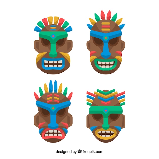 Collection of african tribal masks