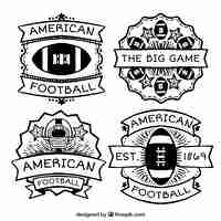 Free vector collection of american footballl badges with great designs