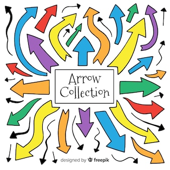 Collection of arrows in different colors