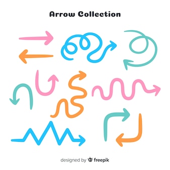 Collection of arrows in different colors