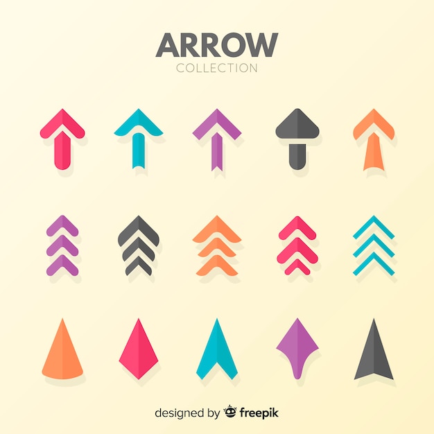 Free vector collection of arrows in different colors