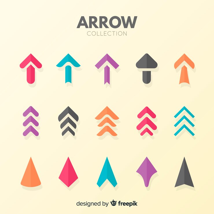 Free Vector collection of arrows in different colors