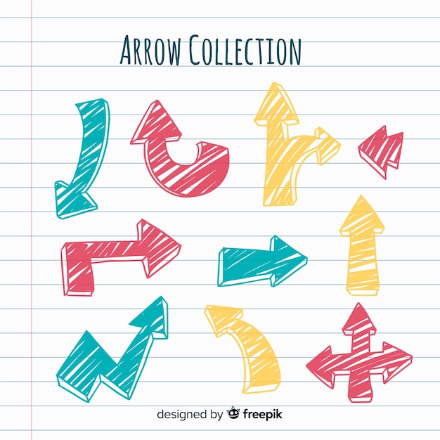 Collection of arrows in different colors