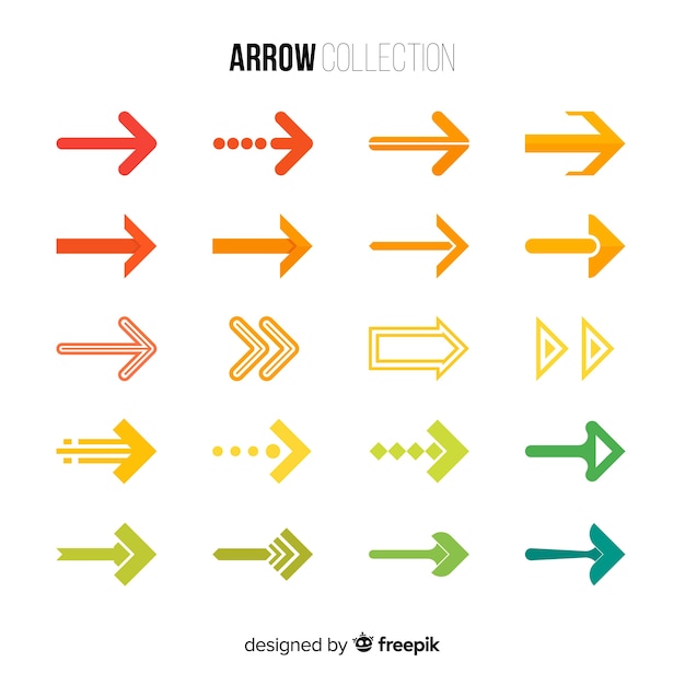 Free vector collection of arrows in different colors
