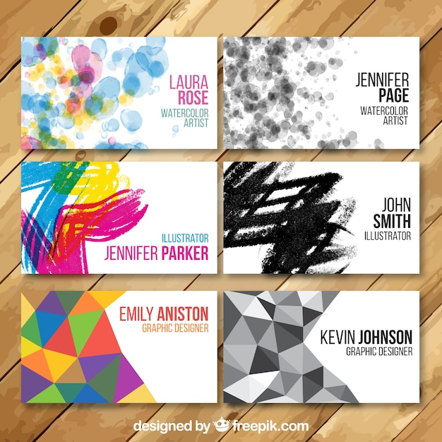 Artistic Visit Cards Free Vector Templates – Download for Free