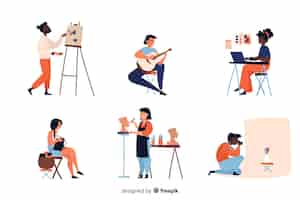 Free vector collection of artists at work