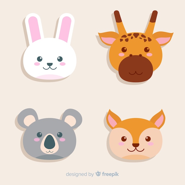 Free vector collection of autumn forest animals flat design