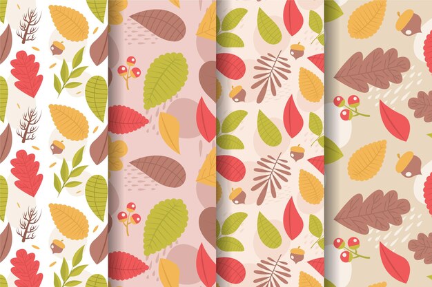 Collection of autumn pattern