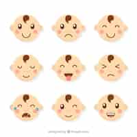 Free vector collection of baby avatar
