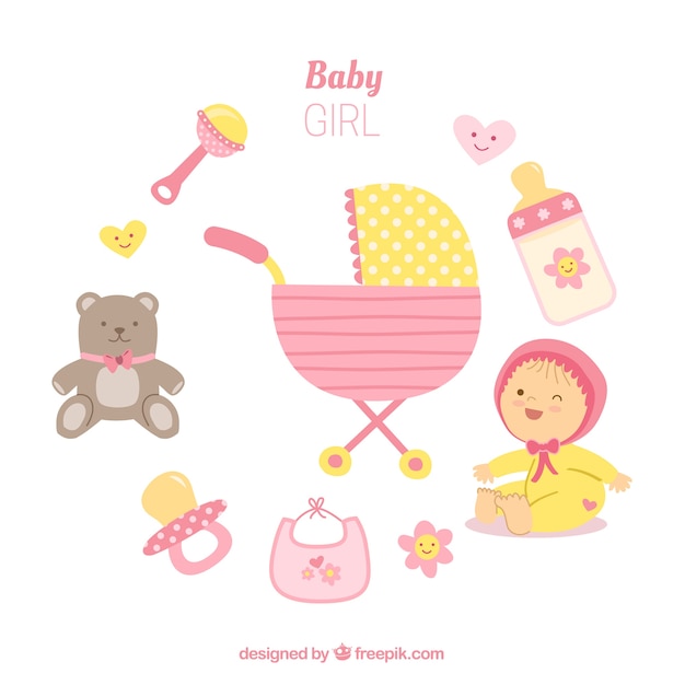 Collection of baby elements