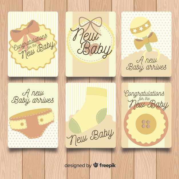 Free vector collection of baby shower cards