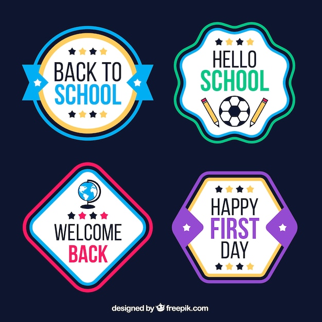 Collection of back to school badges