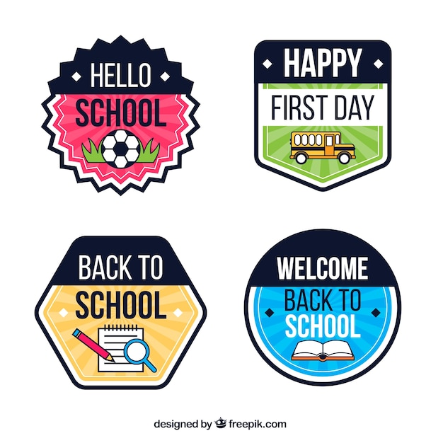 Collection of back to school badges