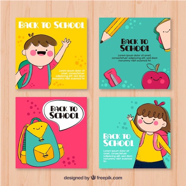 Collection of back to school cards