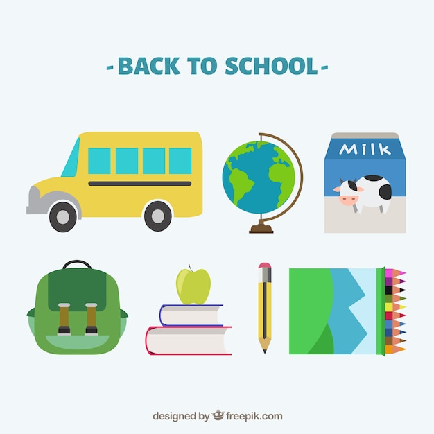 Collection of back to school elements