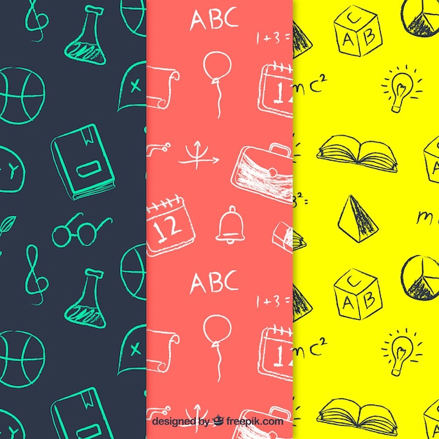 Collection of back to school patterns