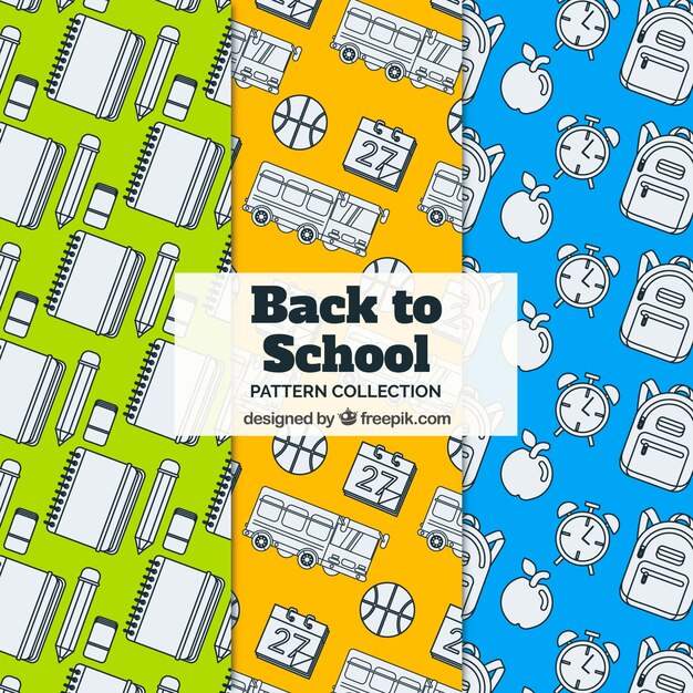 Collection of back to school patterns