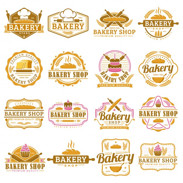 Download Free A Collection Of Bakery Logo Template Bakery Shop Emblem Set Use our free logo maker to create a logo and build your brand. Put your logo on business cards, promotional products, or your website for brand visibility.