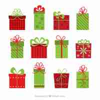 Free vector collection of beautiful christmas gifts